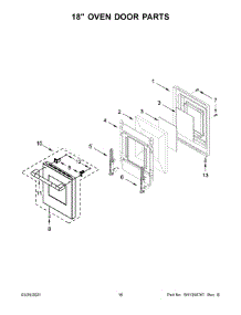 09 - 18" Oven Door Parts parts for Whirlpool Range JGRP748HL00 from AppliancePartsPros.com