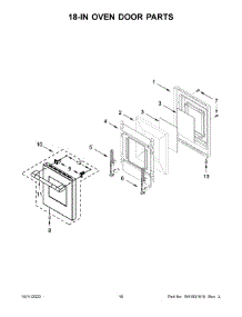 09 - 18-In Oven Door Parts parts for Whirlpool Range JGRP748HL05 from AppliancePartsPros.com