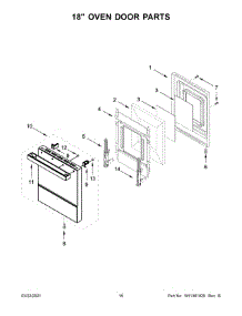 09 - 18" Oven Door Parts parts for Whirlpool Range JGRP748HM00 from AppliancePartsPros.com