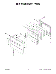08 - 30-In Oven Door Parts parts for Whirlpool Range JGRP748HM05 from AppliancePartsPros.com