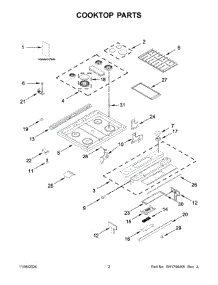02 - Cooktop Parts parts for Whirlpool Range JGS1450ML2 from AppliancePartsPros.com