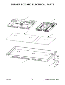 03 - Burner Box And Electrical Parts parts for Whirlpool Cooktop JIC4736HB0 from AppliancePartsPros.com