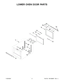 05 - Lower Oven Door Parts parts for Whirlpool Wall Oven JJW2827IM01 from AppliancePartsPros.com
