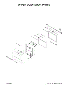 04 - Upper Oven Door Parts parts for Whirlpool Wall Oven JJW2827IM01 from AppliancePartsPros.com
