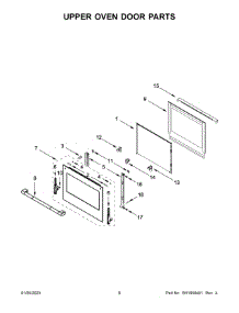 04 - Upper Oven Door Parts parts for Whirlpool Wall Oven JJW2827LL01 from AppliancePartsPros.com
