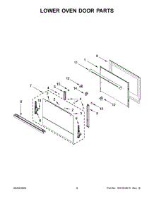 05 - Lower Oven Door Parts parts for Whirlpool Wall Oven JJW2827LM00 from AppliancePartsPros.com