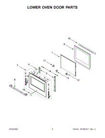 05 - Lower Oven Door Parts parts for Whirlpool Wall Oven JJW3830LL00 from AppliancePartsPros.com