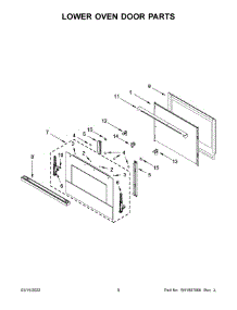 05 - Lower Oven Door Parts parts for Whirlpool Wall Oven JJW3830LM00 from AppliancePartsPros.com