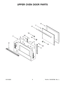04 - Upper Oven Door Parts parts for Whirlpool Wall Oven JJW3830LM00 from AppliancePartsPros.com