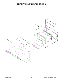 09 - Microwave Door Parts parts for Whirlpool Microwave JMW2430LM02 from AppliancePartsPros.com