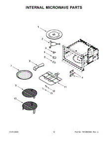 07 - Internal Microwave Parts parts for Whirlpool Microwave JMW2430LM02 from AppliancePartsPros.com
