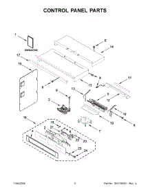 02 - Control Panel Parts parts for Whirlpool Microwave JMW3430LL04 from AppliancePartsPros.com
