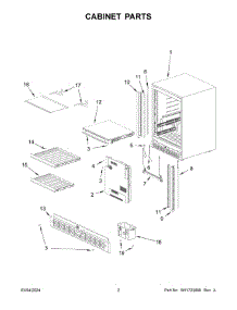 Cabinet Parts parts for Whirlpool Refrigerator JUBFL242HM02 from AppliancePartsPros.com