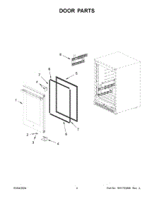 Door Parts parts for Whirlpool JUBFR242HM02 from AppliancePartsPros.com