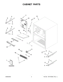 02 - Cabinet Parts parts for Whirlpool Refrigerator JUCFP242HL12 from AppliancePartsPros.com