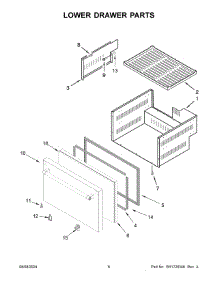 04 - Lower Drawer Parts parts for Whirlpool Refrigerator JUCFP242HL12 from AppliancePartsPros.com