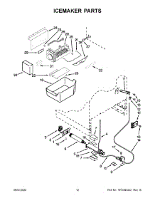 07 - Icemaker Parts parts for Whirlpool Refrigerator JUCFP242HX01 from AppliancePartsPros.com