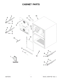 02 - Cabinet Parts parts for Whirlpool Refrigerator JUD24FRERS00 from AppliancePartsPros.com