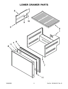05 - Lower Drawer Parts parts for Whirlpool Refrigerator JUDFP242HX00 from AppliancePartsPros.com