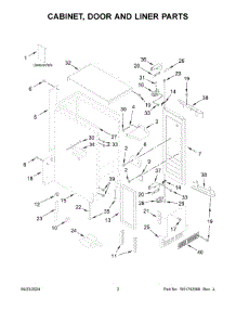 02 - Cabinet, Door And Liner Parts parts for Whirlpool Refrigerator JUIFX15HX02 from AppliancePartsPros.com