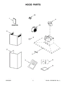 02 - Hood Parts parts for Whirlpool Range Hood JXW8030WS2 from AppliancePartsPros.com