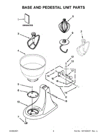 05 - Base And Pedestal Unit Parts parts for Whirlpool Mixer K45SSBFOB0 from AppliancePartsPros.com