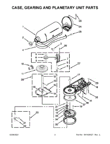 03 - Case, Gearing And Planetary Unit Parts parts for Whirlpool Mixer K45SSBFOB0 from AppliancePartsPros.com