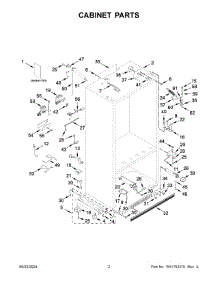 02 - Cabinet Parts parts for Whirlpool Refrigerator KBFN506ESS06 from AppliancePartsPros.com