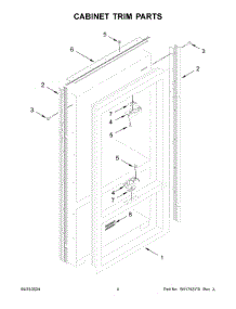 03 - Cabinet Trim Parts parts for Whirlpool Refrigerator KBFN506ESS06 from AppliancePartsPros.com