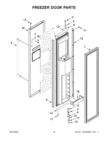 10 - Freezer Door Parts parts for Whirlpool Refrigerator KBSD702MPS00 from AppliancePartsPros.com