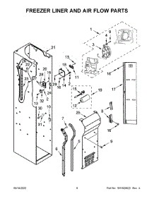 05 - Freezer Liner And Air Flow Parts parts for Whirlpool Refrigerator KBSD702MPS00 from AppliancePartsPros.com