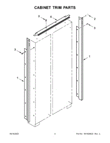 03 - Cabinet Trim Parts parts for Whirlpool Refrigerator KBSD702MPS00 from AppliancePartsPros.com