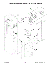 Freezer Liner And Air Flow Parts parts for Whirlpool Refrigerator KBSD702MPS01 from AppliancePartsPros.com