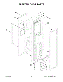 Freezer Door Parts parts for Whirlpool Refrigerator KBSD702MPS01 from AppliancePartsPros.com