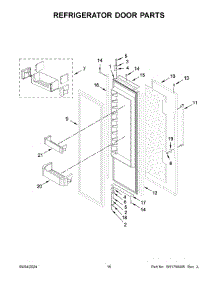 Refrigerator Door Parts parts for Whirlpool Refrigerator KBSD702MPS01 from AppliancePartsPros.com