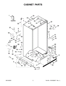 02 - Cabinet Parts parts for Whirlpool Refrigerator KBSD702MSS00 from AppliancePartsPros.com