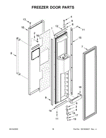 10 - Freezer Door Parts parts for Whirlpool Refrigerator KBSD702MSS00 from AppliancePartsPros.com