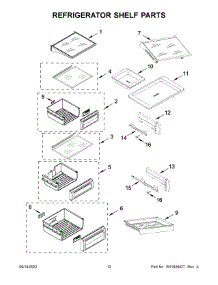 07 - Refrigerator Shelf Parts parts for Whirlpool Refrigerator KBSD702MSS00 from AppliancePartsPros.com