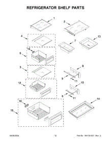 Refrigerator Shelf Parts parts for Whirlpool Refrigerator KBSD706MPS01 from AppliancePartsPros.com