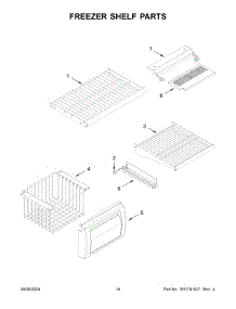 Freezer Shelf Parts parts for Whirlpool Refrigerator KBSD706MPS01 from AppliancePartsPros.com