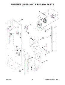Freezer Liner And Air Flow Parts parts for Whirlpool Refrigerator KBSD706MPS01 from AppliancePartsPros.com