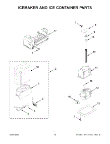 Icemaker And Ice Container Parts parts for Whirlpool Refrigerator KBSD706MPS01 from AppliancePartsPros.com
