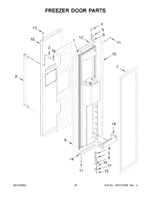 10 - Freezer Door Parts parts for Whirlpool Refrigerator KBSD708MBS01 from AppliancePartsPros.com