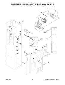 Freezer Liner And Air Flow Parts parts for Whirlpool Refrigerator KBSD708MSS01 from AppliancePartsPros.com