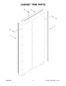 Cabinet Trim Parts parts for Whirlpool Refrigerator KBSD708MSS01 from AppliancePartsPros.com