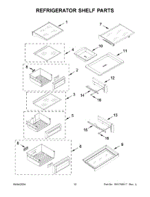 Refrigerator Shelf Parts parts for Whirlpool Refrigerator KBSD708MSS01 from AppliancePartsPros.com