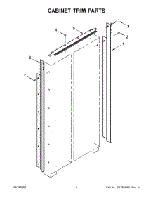 03 - Cabinet Trim Parts parts for Whirlpool Refrigerator KBSN702MPA00 from AppliancePartsPros.com
