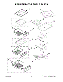 06 - Refrigerator Shelf Parts parts for Whirlpool Refrigerator KBSN702MPA00 from AppliancePartsPros.com
