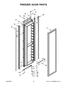 09 - Freezer Door Parts parts for Whirlpool Refrigerator KBSN702MPA00 from AppliancePartsPros.com