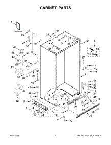 02 - Cabinet Parts parts for Whirlpool Refrigerator KBSN702MPS00 from AppliancePartsPros.com